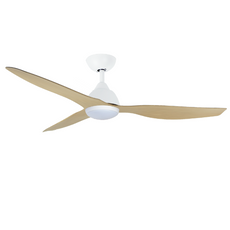 Martec Avoca Smart 52in 132cm DC Ceiling Fan 20W LED CCT Light - White and Oak - The Blue Space