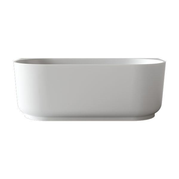 Baö Elegant Back to Wall Bath in Gloss White | Deep-etched