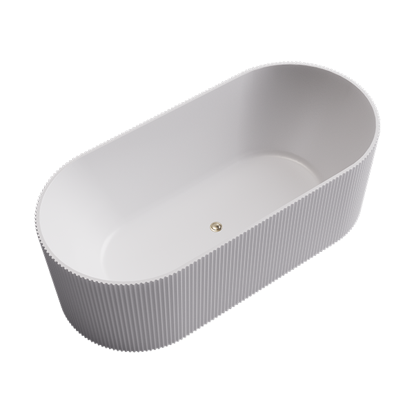 Bao Fluted 1500mm Freestanding Bath - Matte White
