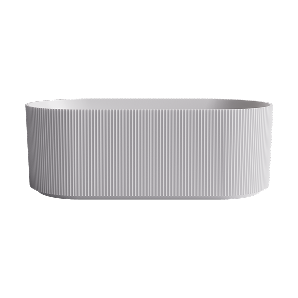 Baö Fluted Freestanding Bath in Matte White | Front View | Deep-Etched