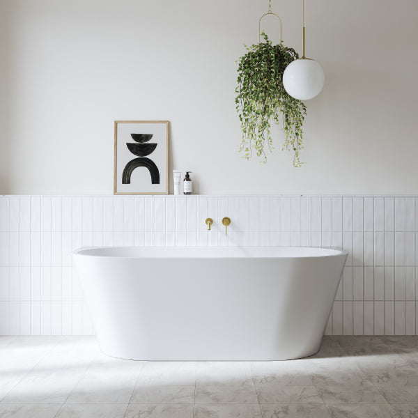 Bao Bon 1500mm Back to Wall Oval Bath White - The Blue Space