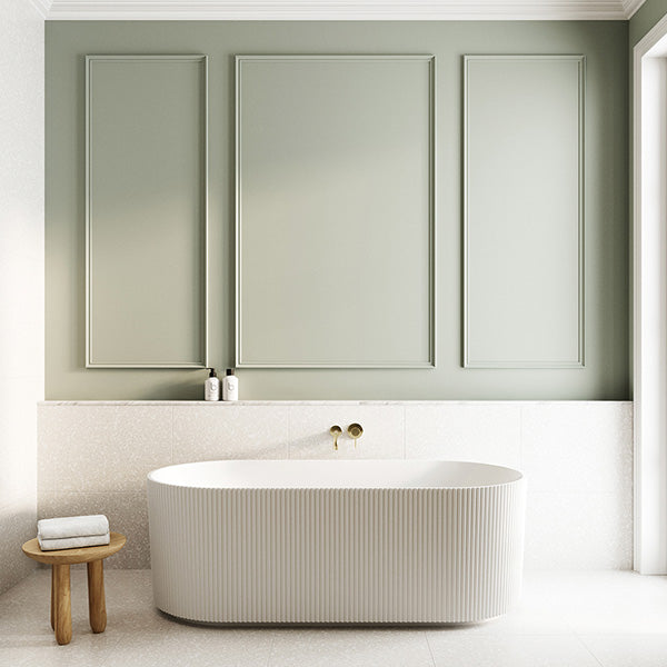Bao Fluted 1500mm Freestanding Bath - Matte White