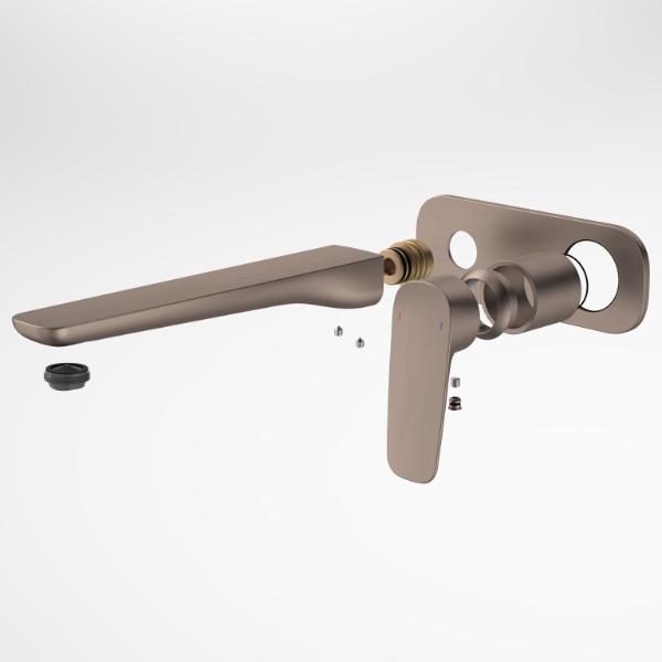 Caroma Contura II 220mm Wall Basin/Bath Mixer - Trim Kit - Brushed Bronze 849054BBZ6AF