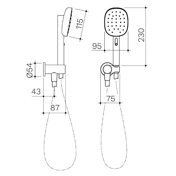 Caroma Contura II Hand Shower - Brushed Brass 849084BB4A