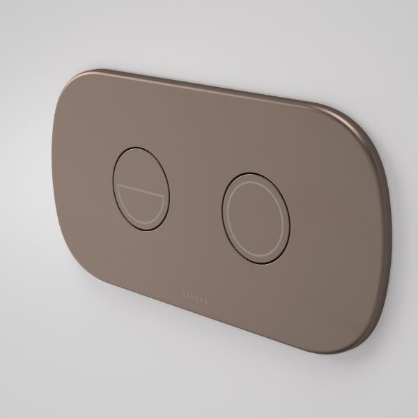 Caroma Contura II Invisi Series II® Round DC Dual Flush Button Panel - Brushed Bronze 848810BBZ | The Blue Space