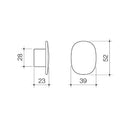Technical Drawing Caroma Contura II Small Robe Hook - Matte Black 849041B