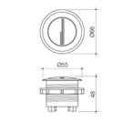Technical Drawing Caroma Urbane II Cistern Flush Button Brushed Bronze 687071BBZ - The Blue Space