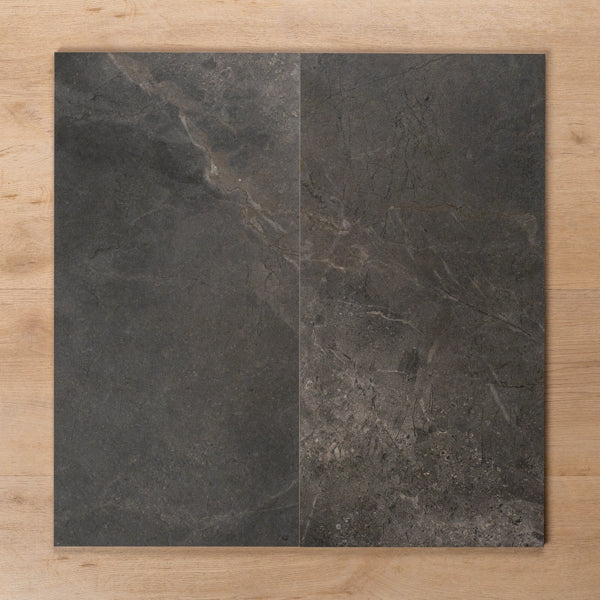 Casuarina Charcoal Matt P4 Porcelain Tile 300x600mm Double - The Blue Space