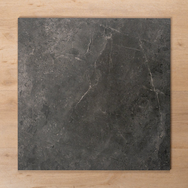 Casuarina Charcoal Matt P4 Porcelain Tile 600x600mm - The Blue Space