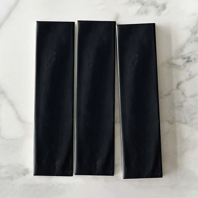 Charcoal Rylee Subway Textured Matt 75 x 300 x 9mm Italian Ceramic Tile | The Blue Space