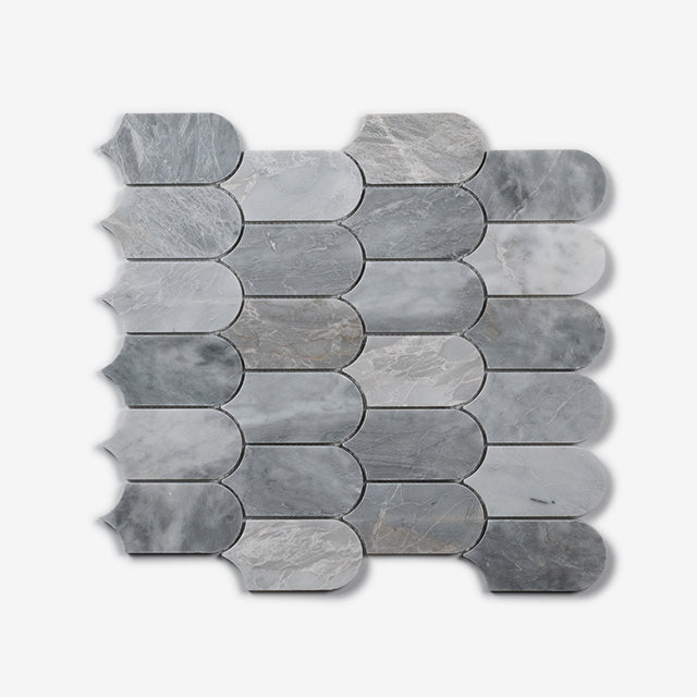 Cottesloe Carrara Grey Feather Honed Marble Mosaic Tile 50x130mm - The Blue Space