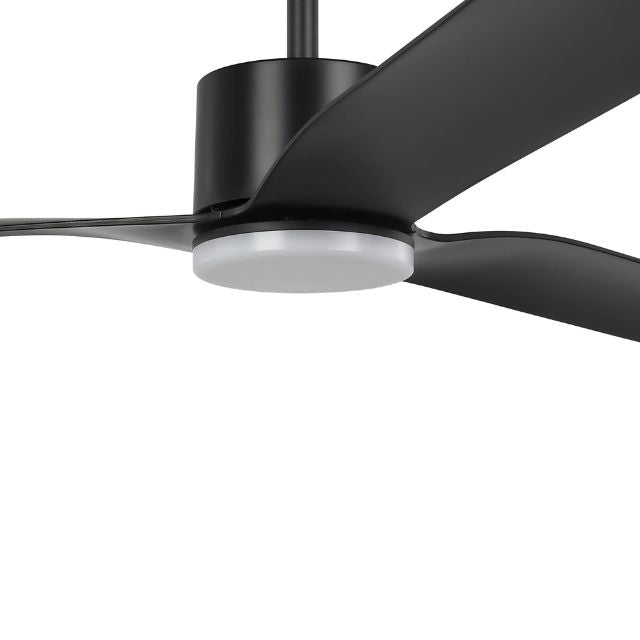 Angle Eglo Iluka 60 Inch DC Fan 18W LED Tri-Col Black 20538102 - The Blue Space