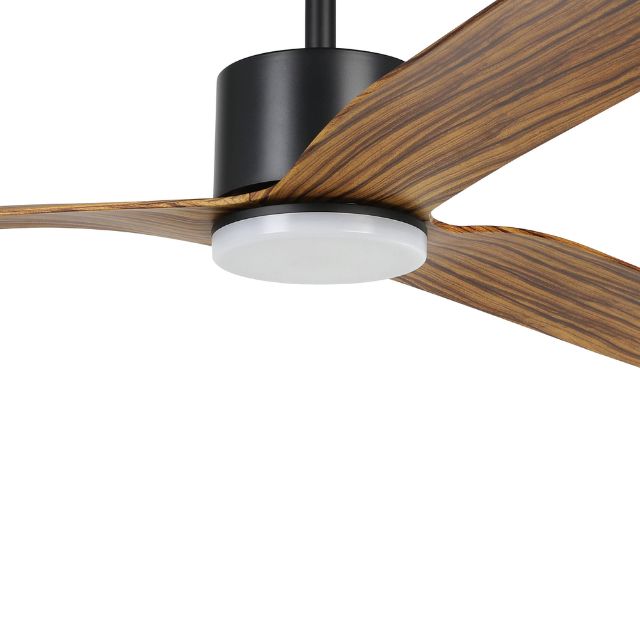 Angle Eglo Iluka 60 Inch DC Fan 18W LED Tri-Col Black Wood 20538115 - The Blue Space