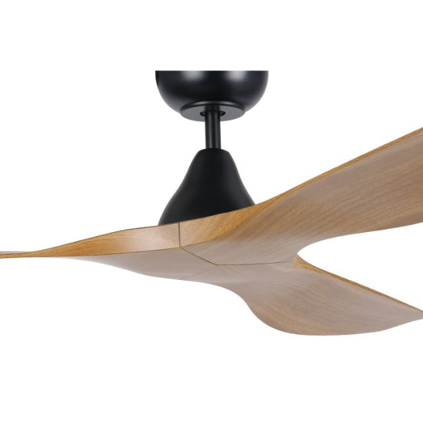 Eglo Surf 52in 132cm Ceiling Fan - Black with Teak Finish | The Blue Space