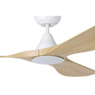 Eglo Surf 52in 132cm Ceiling Fan with 20W LED CCT Light - White with Oak Finish | The Blue Space