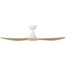 Eglo Surf 52in 132cm Ceiling Fan with 20W LED CCT Light - White with Oak Finish | The Blue Space