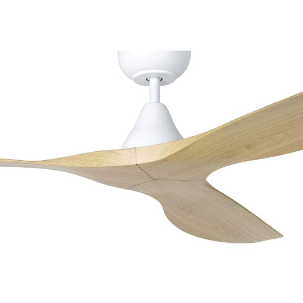 Eglo Surf 60in 152cm Ceiling Fan - White with Oak Finish | The Blue Space