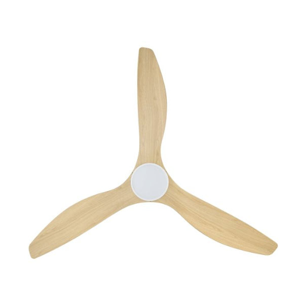 Eglo Surf 60in 152cm Ceiling Fan with 20W LED CCT Light - White with Oak Finish | The Blue Space