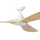 Eglo Surf 60in 152cm Ceiling Fan with 20W LED CCT Light - White with Oak Finish | The Blue Space