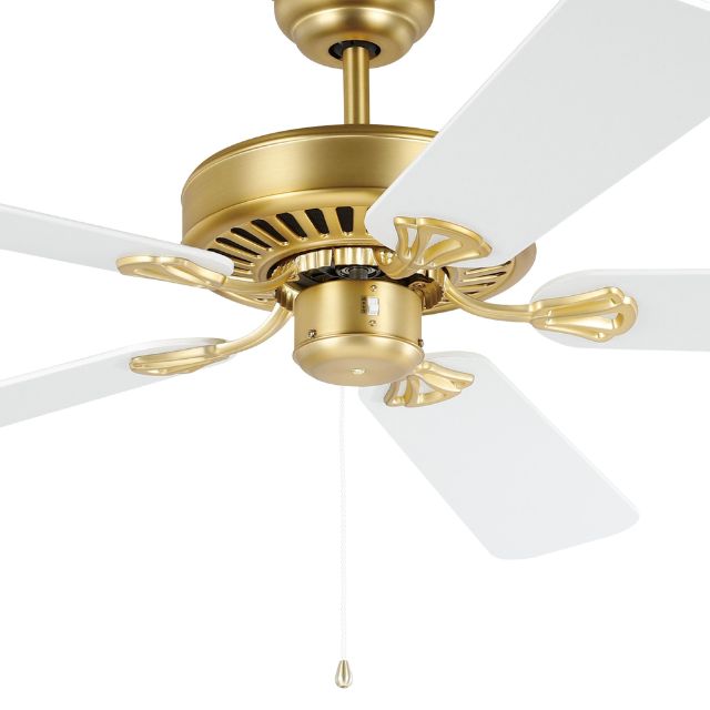 Angle Eglo Waikiki 52 Inch AC Fan Brs Matt White 20518111 - The Blue Space