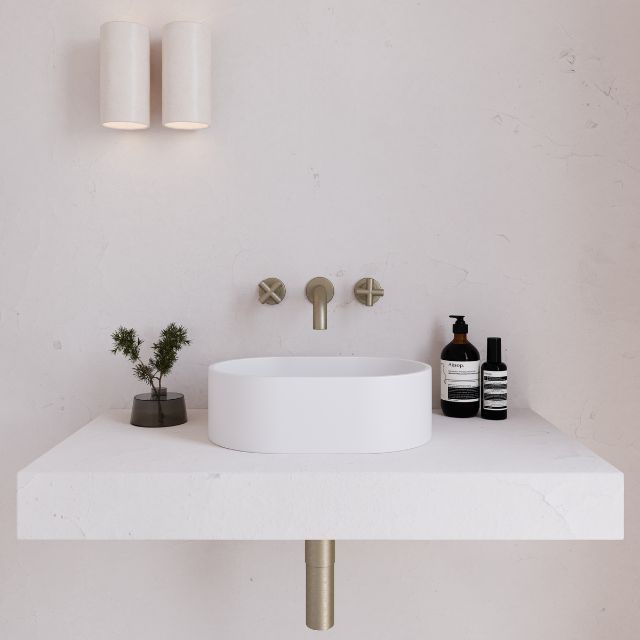 Eight Quarters 400mm x 280mm Concrete Mini Pod Above Counter Basin - White