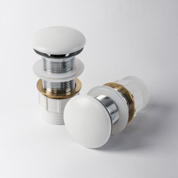 Eight Quarters Matte White Ceramic Pop Up Waste - The Blue Space