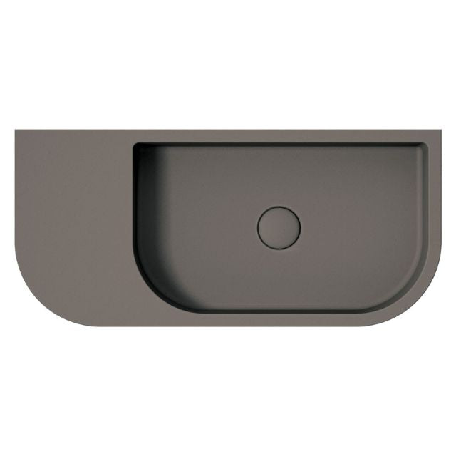 Fienza Blanca Concrete Wall Hung Basin Rh Bowl 650x300x200mm Warm Grey