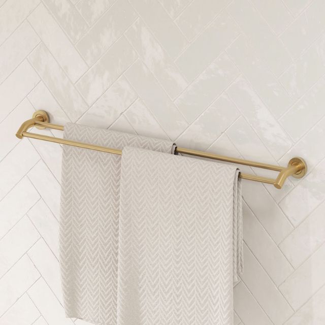 Fienza Kaya Double Towel Rail 900mm Urban Brass
