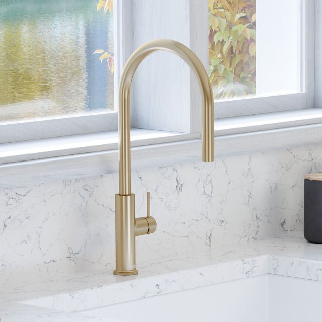 Lifestyle Fienza Kaya Pull Out Sink Mixer Urban Brass 228108UB - The Blue Space