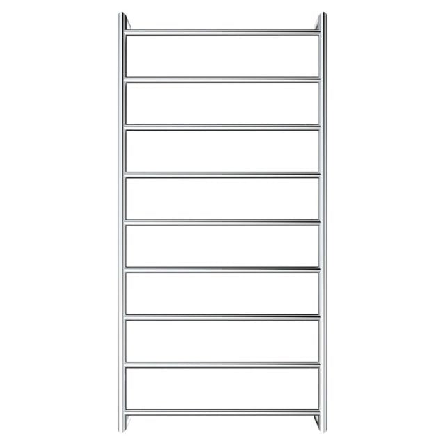 Front Fienza Kaya Round Heated Towel Rail 600X1200X100mm 9 Bars Chrome 82860120 - The Blue Space