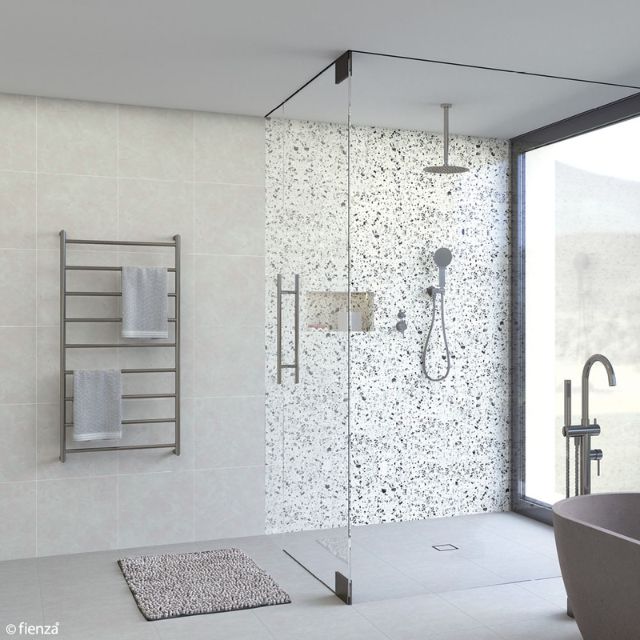 Fienza Kaya Round Heated Towel Rail 600X1200X100mm 9 Bars Gun Metal