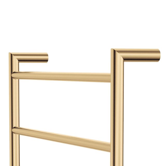 Fienza Kaya Round Heated Towel Rail 600X1200X100mm 9 Bars Urban Brass