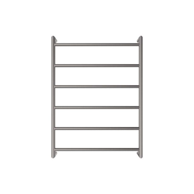 Front Fienza Kaya Round Heated Towel Rail 600X800X100mm 6 Bars Gun Metal 8286080GM - The Blue Space