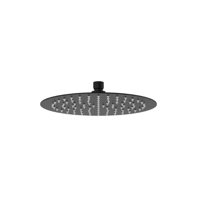 Fienza Kaya Round Shower Head 250mm Matte Black 411125B - The Blue Space