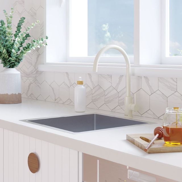 Fienza Kaya Sink Mixer Gloss Warm White