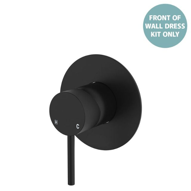 Fienza Kaya Wall Mixer Dress Kit Large Round Plate Matte Black D228101B-3 - The Blue Space