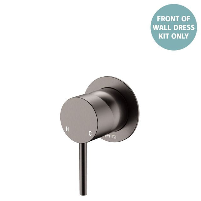 Fienza Kaya Wall Mixer Dress Kit Small Round Plate Gun Metal D228101GM - The Blue Space