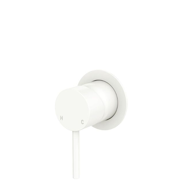 Fienza Kaya Wall Mixer Small Round Plate Matte White 228101MW - The Blue Space