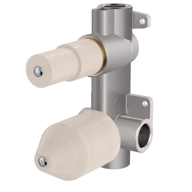 Covered Fienza Quik-Switch Universal Wall Diverter Mixer Vertical Body Stainless Steel Lead Free 230010-SS - The Blue Space