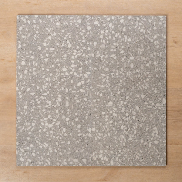 Island Terrazzo Grey Matt P4 Porcelain Tile 300x600mm Double - The Blue Space