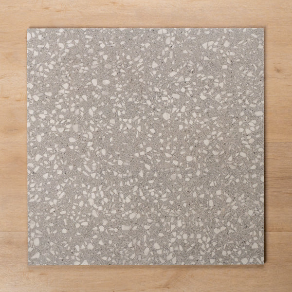 Island Terrazzo Grey Matt P4 Porcelain Tile 600x600mm - The Blue Space