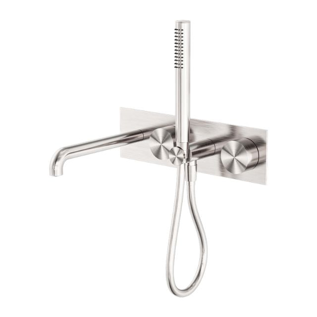 Nero Kara Progressive Shower System With Spout 230mm Brushed Nickel