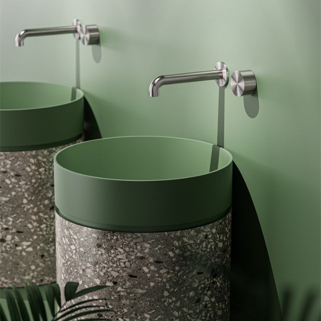 Nero Kara Progressive Wall Basin/Bath Set 160mm Chrome
