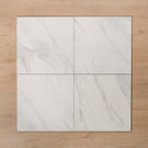 Kings Marble Carrara White Matt Cushioned Edge Ceramic Tile 300x300mm - The Blue Space