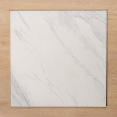 Kings Marble Carrara White Matt Cushioned Edge Ceramic Tile 450x450mm - The Blue Space