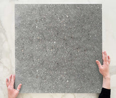 Light Grey Frankie Polished Concrete Look Tile Matte R10 600 x 600 x 10mm Porcelain