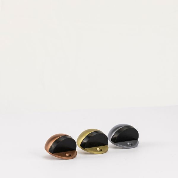 Lockwood Vivid Half Moon Door Stop Satin Brass | The Blue Space