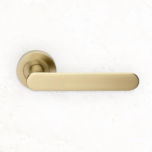 Manital Ratio Passage Door Handle Set Satin Brass - The Blue Space