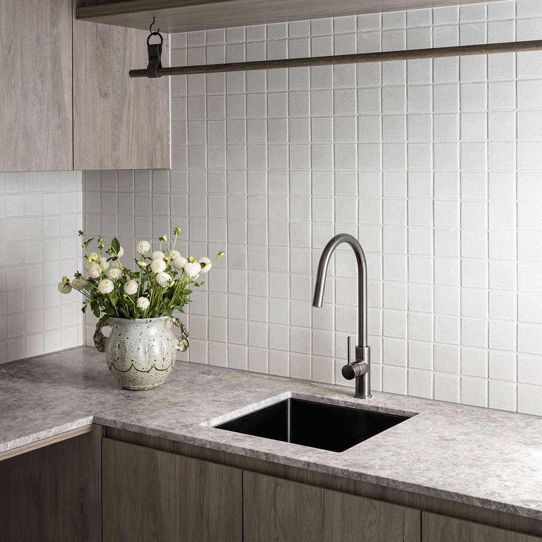 Meir Round Piccola Pull Out Kitchen Mixer Tap Shadow - The Blue Space Real Reno