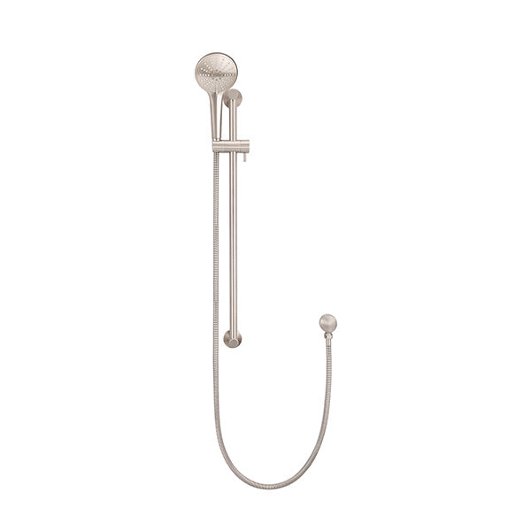 Meir Round 3 Function Rail Shower Champagne, front view - The Blue Space